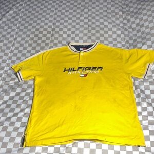 Tommy Hilfiger Athletics Men’s vintage Yellow Short Sleeve polo Sz. Medium